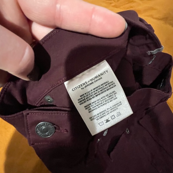 Citizens of Humanity Rocket Crop High Rise Skinny - Burgundy (27) - Picture 3 of 5